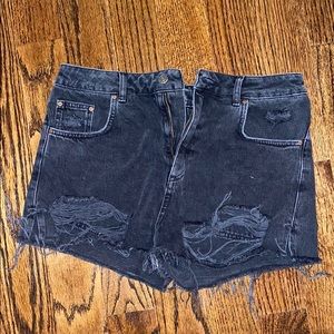 Topshop distressed denim short